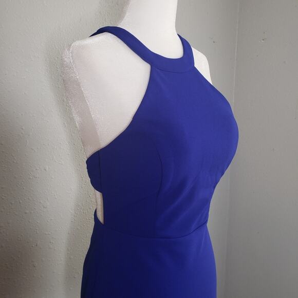 NEW City Studio blue halter open back cut out sheath dress junior size 5 - Picture 7 of 11